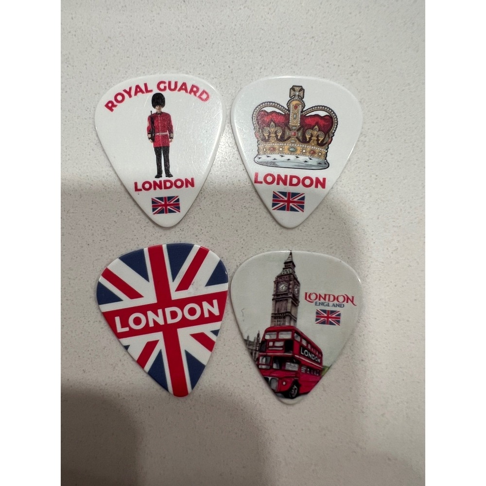Unbranded Guitar Picks Unisex OS Multicolor London Souvenir Union Jack Set 4pk